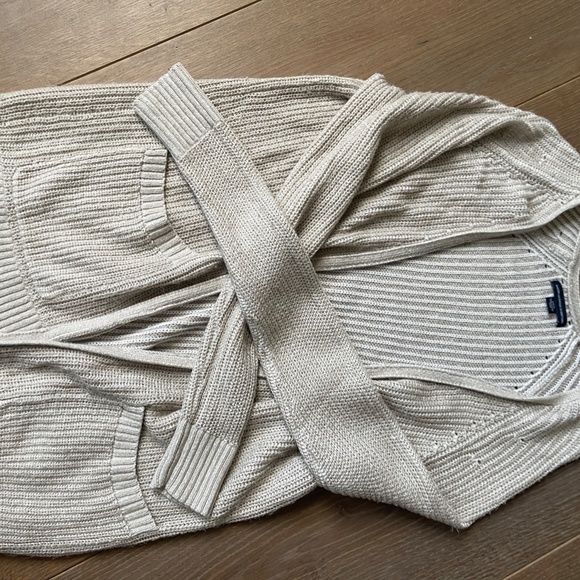 Basic Beige Long Cardigan with Pockets - Picture 2 of 3